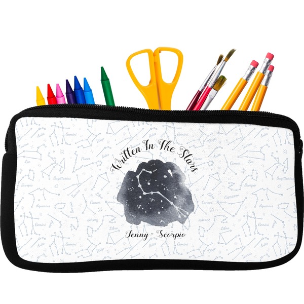Custom Zodiac Constellations Neoprene Pencil Case - Small w/ Name or Text