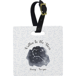 Zodiac Constellations Plastic Luggage Tag - Square w/ Name or Text