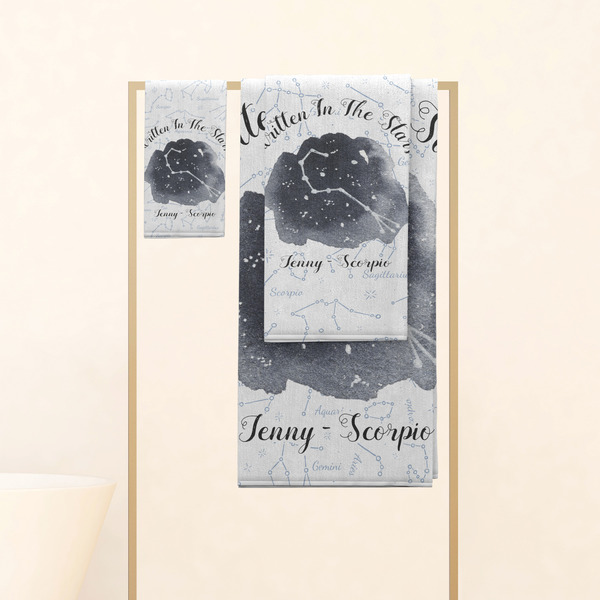 Zodiac Constellations Personalized Towel Set