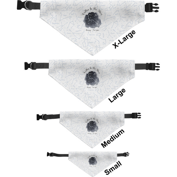 Zodiac Constellations Pet Bandana Sizes