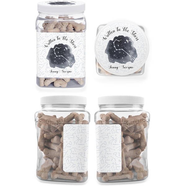 Zodiac Constellations Pet Treat Jar - Multiple Angles