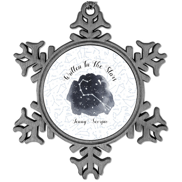 Custom Zodiac Constellations Vintage Snowflake Ornament (Personalized)