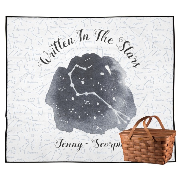Custom Zodiac Constellations Outdoor Picnic Blanket (Personalized)