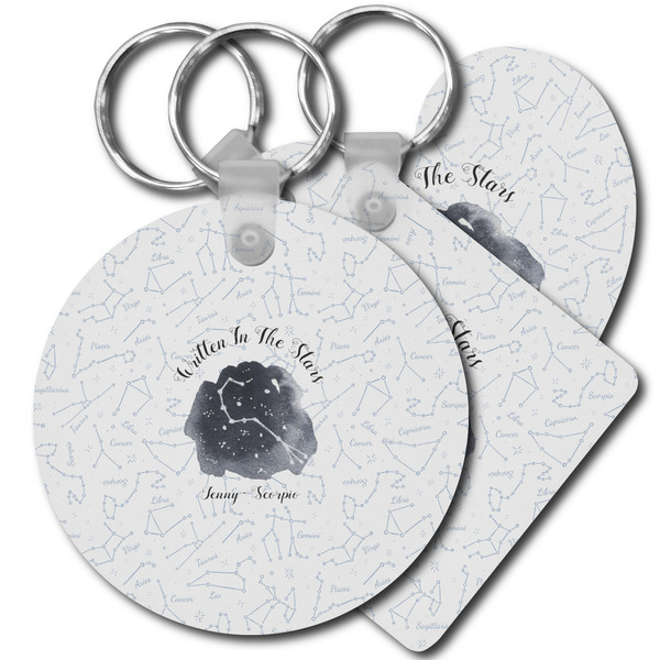 Custom Zodiac Constellations Plastic Keychain (Personalized)