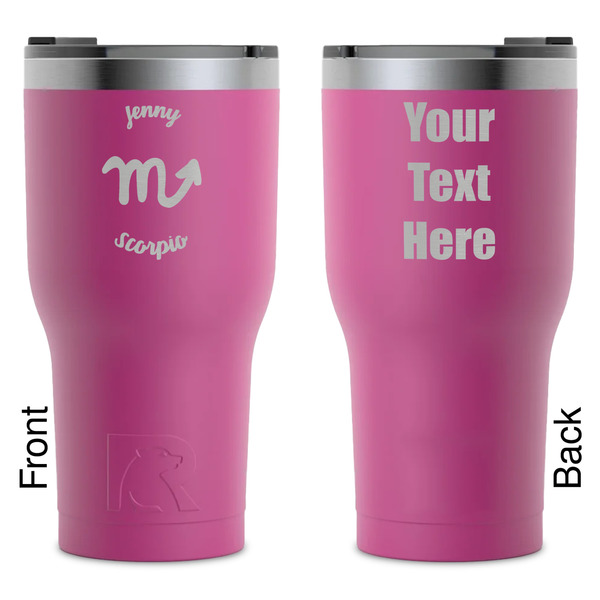 Custom Zodiac Constellations RTIC Tumbler - Magenta - Laser Engraved - Double-Sided (Personalized)