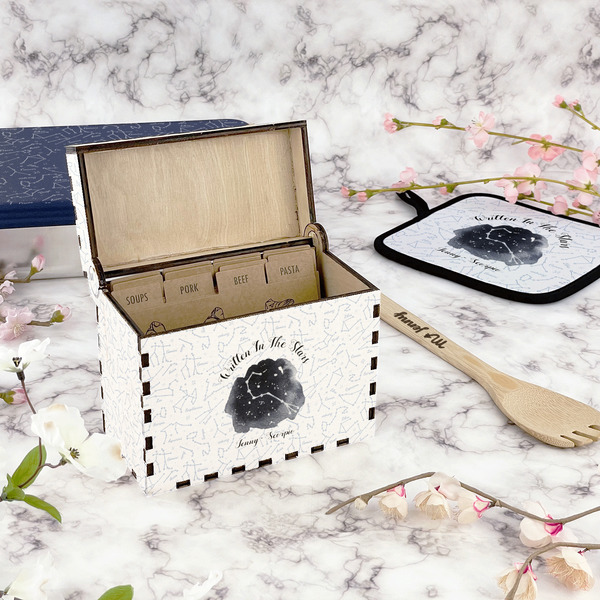 Zodiac Constellations Recipe Box - Full Color - In Context