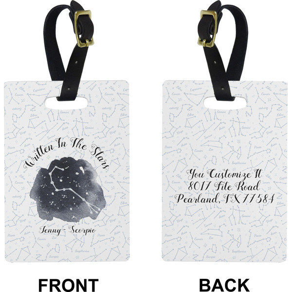 Zodiac Constellations Rectangle Luggage Tag (Front + Back)