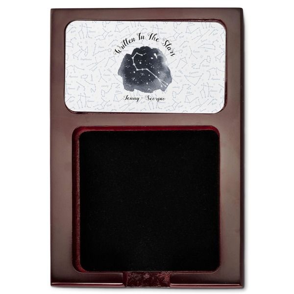 Zodiac Constellations Red Mahogany Sticky Note Holder - Flat