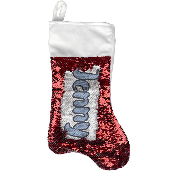Custom Zodiac Constellations Reversible Sequin Stocking - Red (Personalized)