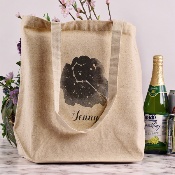 Zodiac Constellations Reusable Cotton Grocery Bag - In Context