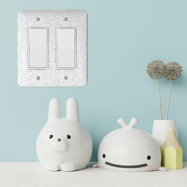 Zodiac Constellations Rocker Light Switch Covers - Double - IN CONTEXT