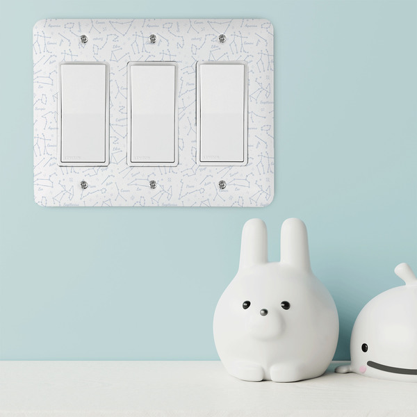 Zodiac Constellations Rocker Light Switch Covers - Triple - IN CONTEXT