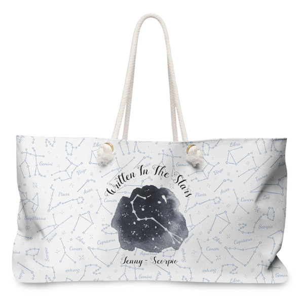 Custom Zodiac Constellations Large Tote Bag with Rope Handles (Personalized)