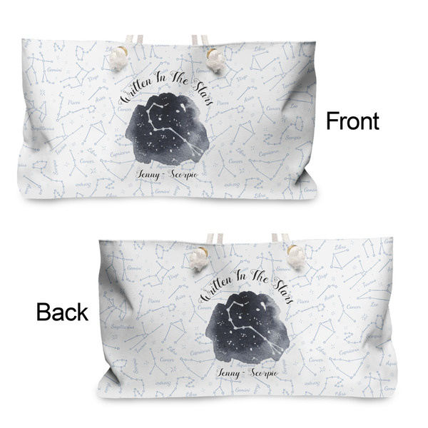 Zodiac Constellations Large Rope Tote - From & Back View