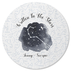 Zodiac Constellations Round Rubber Backed Coaster (Personalized)