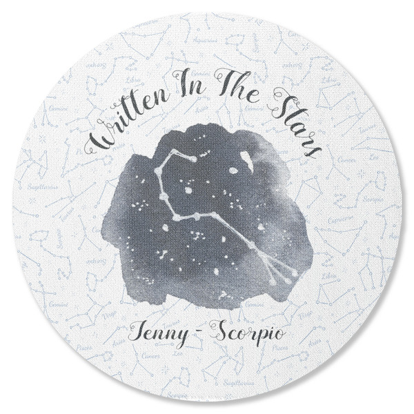 Custom Zodiac Constellations Round Rubber Backed Coaster (Personalized)
