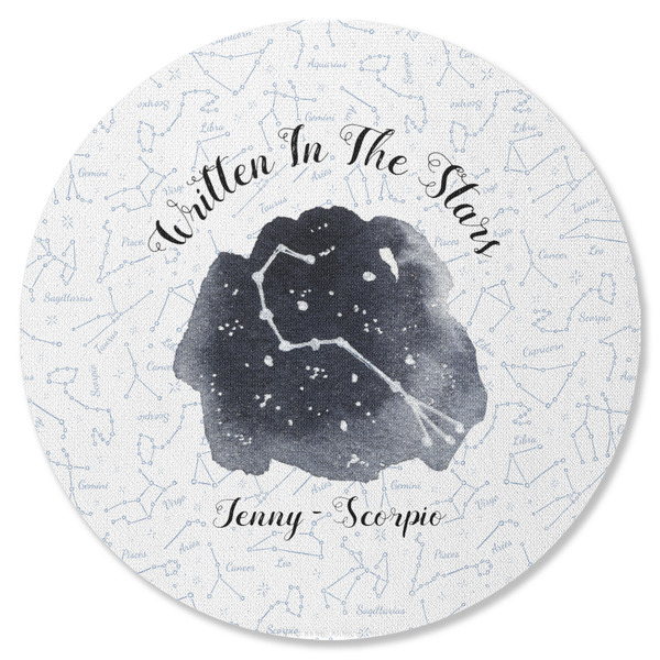 Custom Zodiac Constellations Round Rubber Backed Coaster (Personalized)