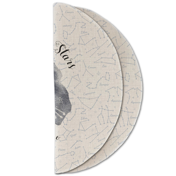 Zodiac Constellations Round Linen Placemats - HALF FOLDED (double sided)