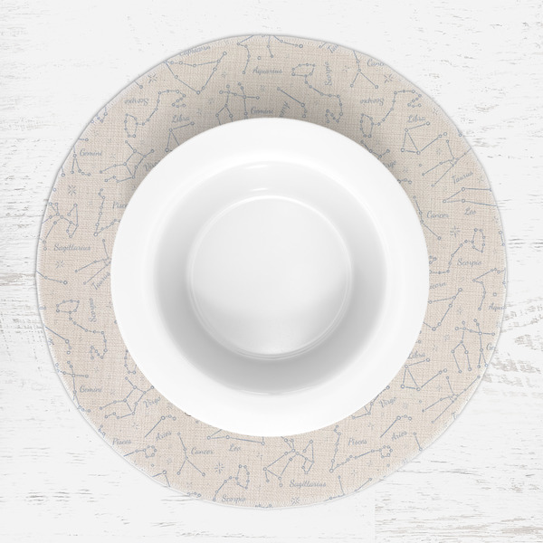 Zodiac Constellations Round Linen Placemats - LIFESTYLE (single)