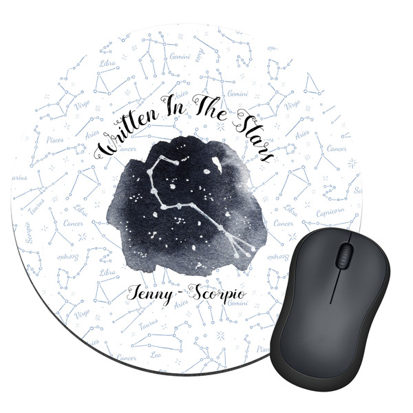 Custom Zodiac Constellations Round Mouse Pad (Personalized)