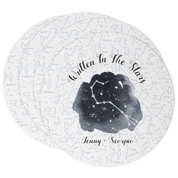 Zodiac Constellations Round Paper Coasters w/ Name or Text