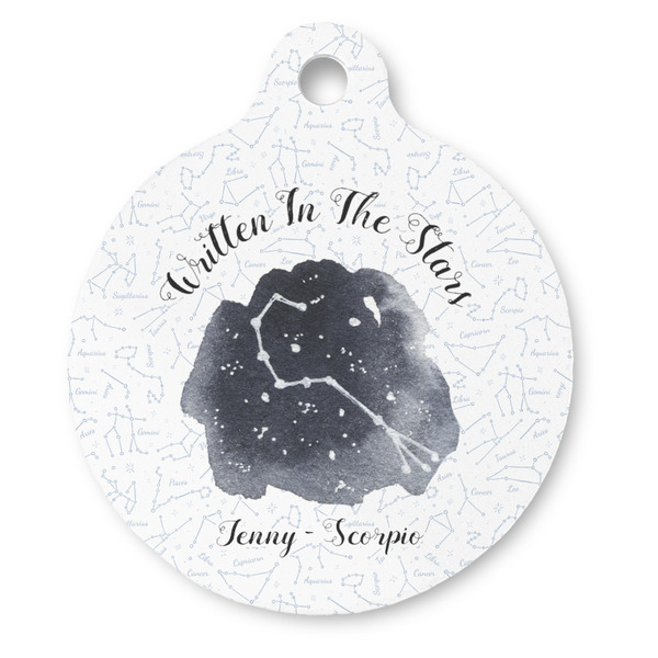 Custom Zodiac Constellations Round Pet ID Tag - Large (Personalized)