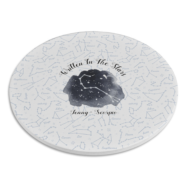 Zodiac Constellations Round Stone Trivet - Angle View