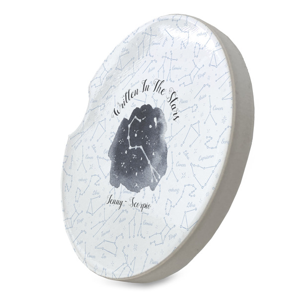 Zodiac Constellations Sandstone Car Coaster - STANDING ANGLE