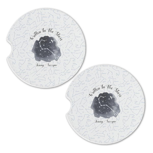 Zodiac Constellations Sandstone Car Coasters - Set of 2