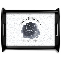 Zodiac Constellations Black Wooden Tray - Large (Personalized)