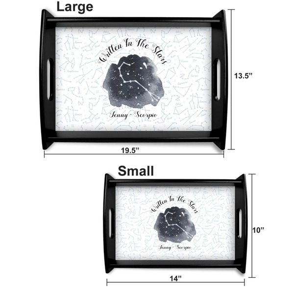 Zodiac Constellations Serving Tray Black Sizes