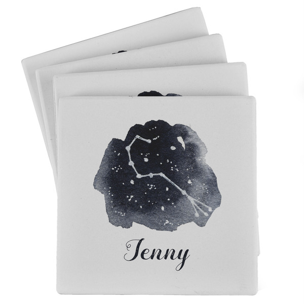 Custom Zodiac Constellations Absorbent Stone Coasters - Set of 4 (Personalized)