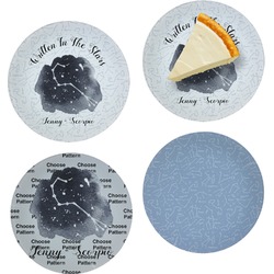 Zodiac Constellations Set of 4 Glass Appetizer / Dessert Plate 8" (Personalized)