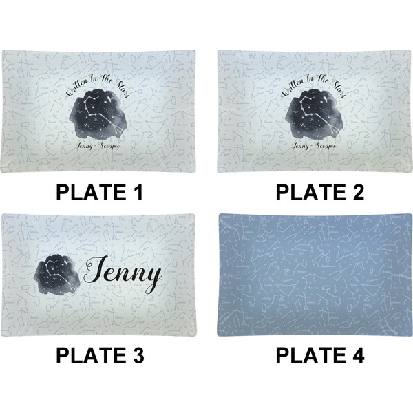 Zodiac Constellations Set of Rectangular Dinner Plates (Approval)
