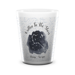 Zodiac Constellations Ceramic Shot Glass - 1.5 oz - White - Set of 4 (Personalized)