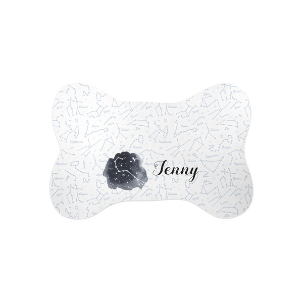 Custom Zodiac Constellations Bone Shaped Dog Food Mat (Small) (Personalized)