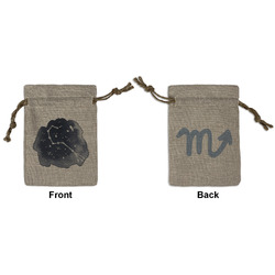 Zodiac Constellations Small Burlap Gift Bag - Front & Back (Personalized)