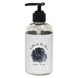 Zodiac Constellations Plastic Soap / Lotion Dispenser (8 oz - Small - Black) (Personalized)