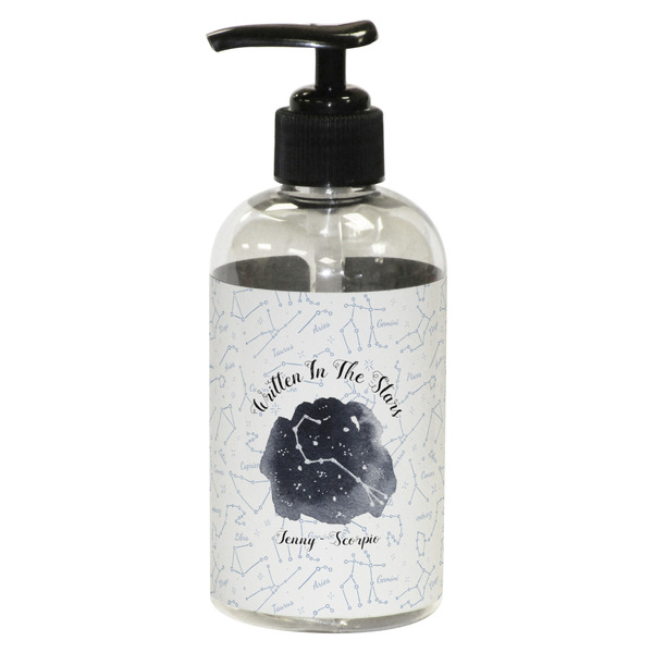 Custom Zodiac Constellations Plastic Soap / Lotion Dispenser (8 oz - Small - Black) (Personalized)