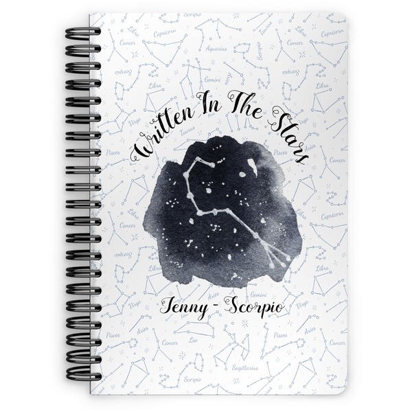 Custom Zodiac Constellations Spiral Notebook - 7x10 w/ Name or Text