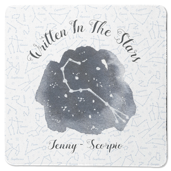 Custom Zodiac Constellations Square Rubber Backed Coaster (Personalized)
