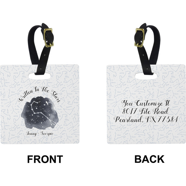 Zodiac Constellations Square Luggage Tag (Front + Back)
