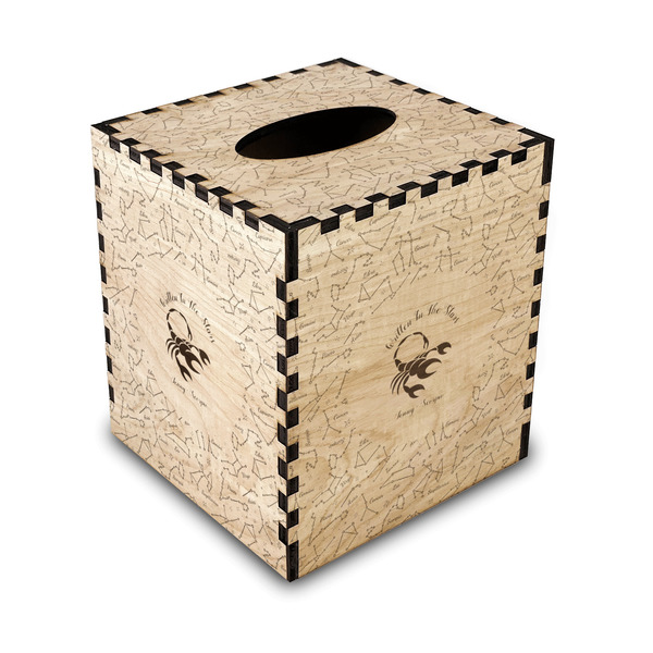 Custom Zodiac Constellations Wood Tissue Box Cover - Square (Personalized)