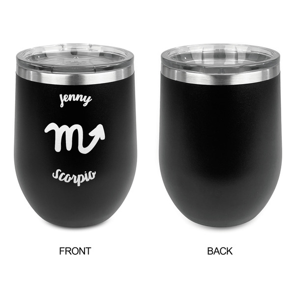 Zodiac Constellations Stainless Wine Tumblers - Black - Single Sided - Approval