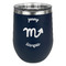 Zodiac Constellations Stainless Wine Tumblers - Navy - Double Sided - Front
