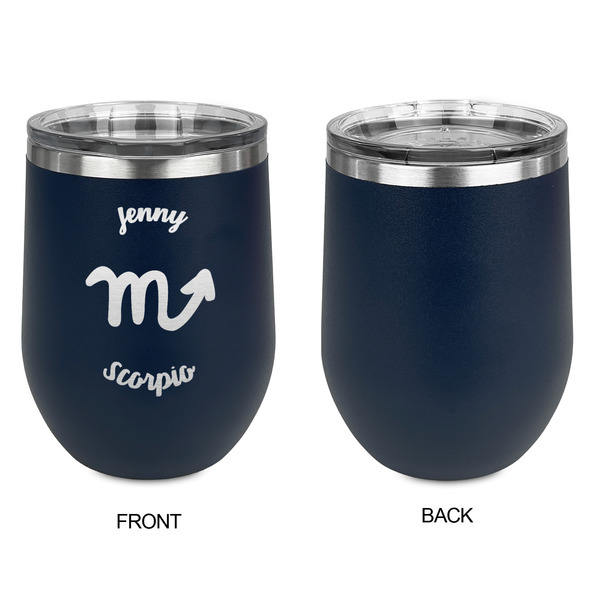 Zodiac Constellations Stainless Wine Tumblers - Navy - Single Sided - Approval