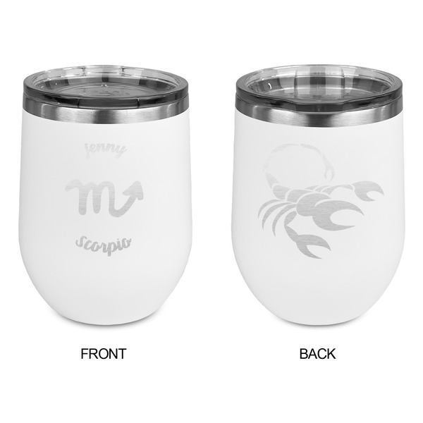 Zodiac Constellations Stainless Wine Tumblers - White - Double Sided - Approval