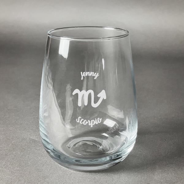 Custom Zodiac Constellations Stemless Wine Glass - Engraved (Personalized)