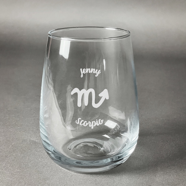 Custom Zodiac Constellations Stemless Wine Glass - Engraved (Personalized)