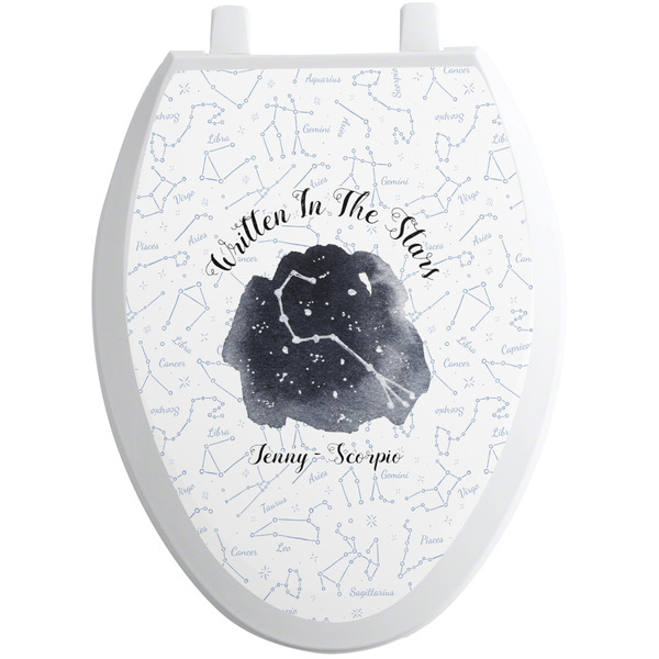 Custom Zodiac Constellations Toilet Seat Decal - Elongated (Personalized)